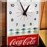 D39. Electric Coca-Cola clock 